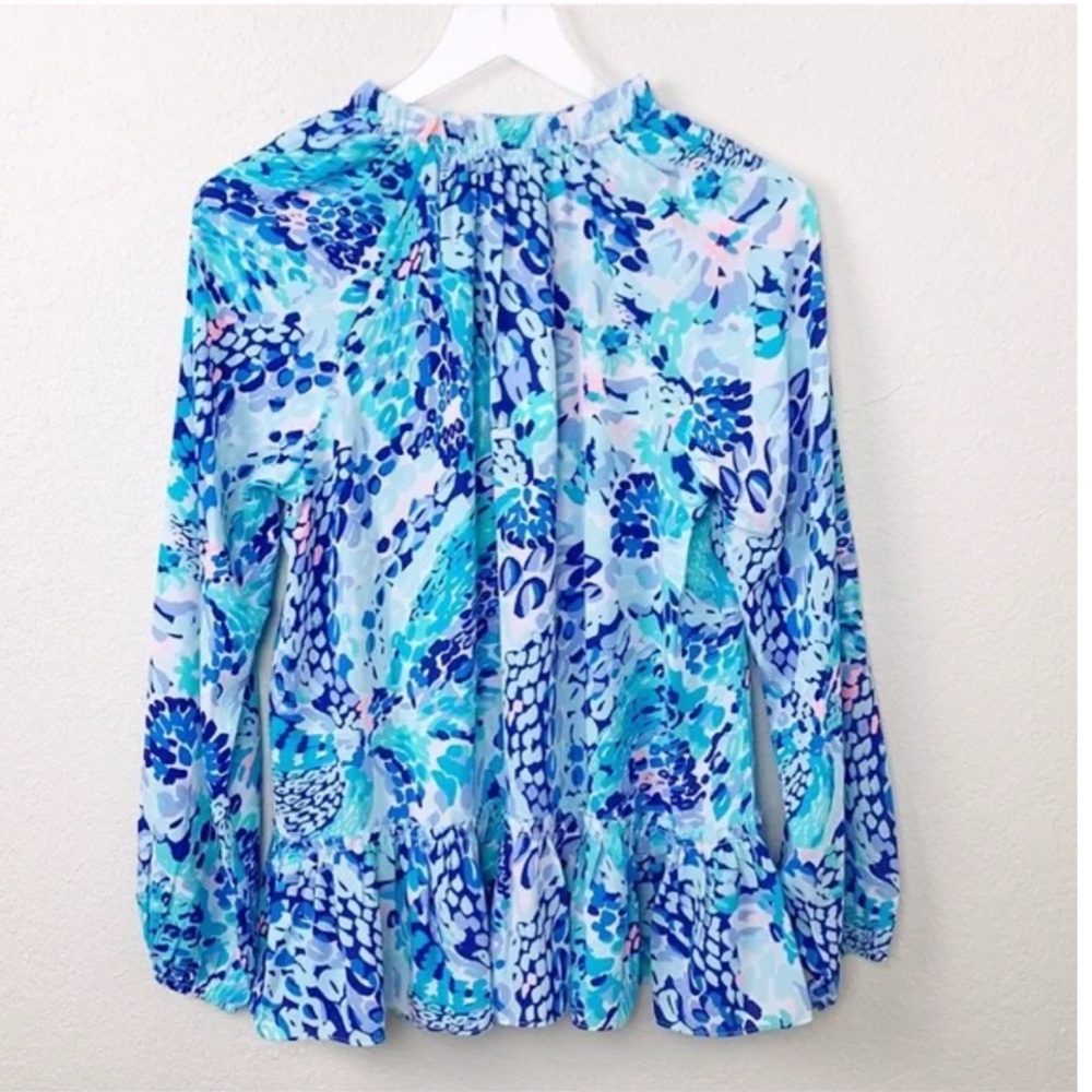 Women's Blue Patterned Top